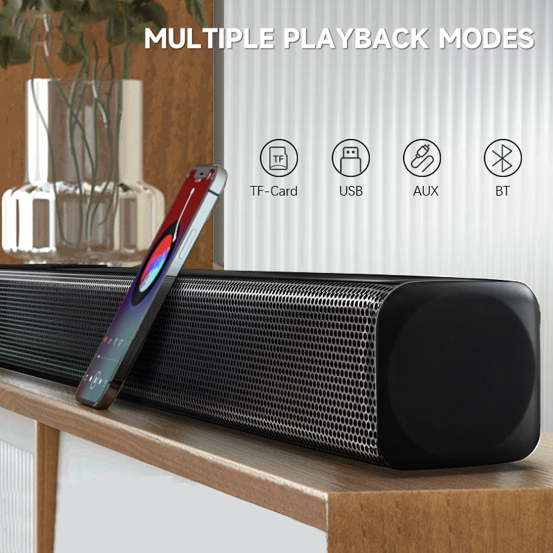 Powerful 14W sound bar with LED light