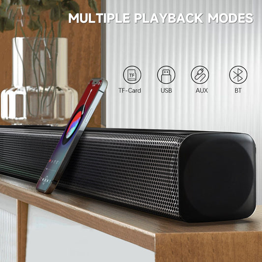 Powerful 14W sound bar with LED light